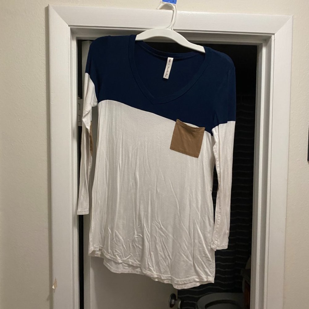 VANILLA BAY Long Sleeve Top w/ Elbow Patches